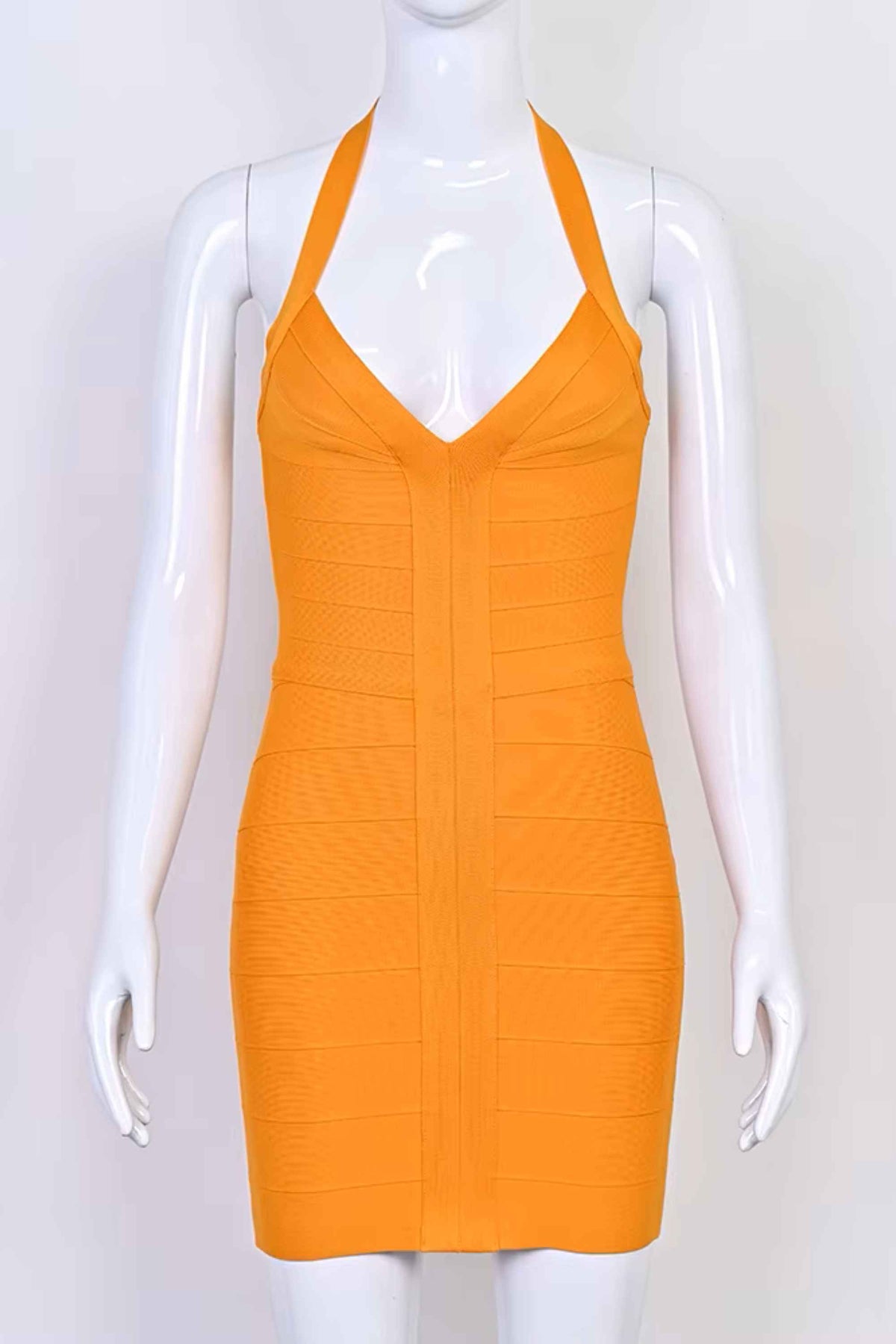 Jenna Bandage Mini Dress - Apricot Orange