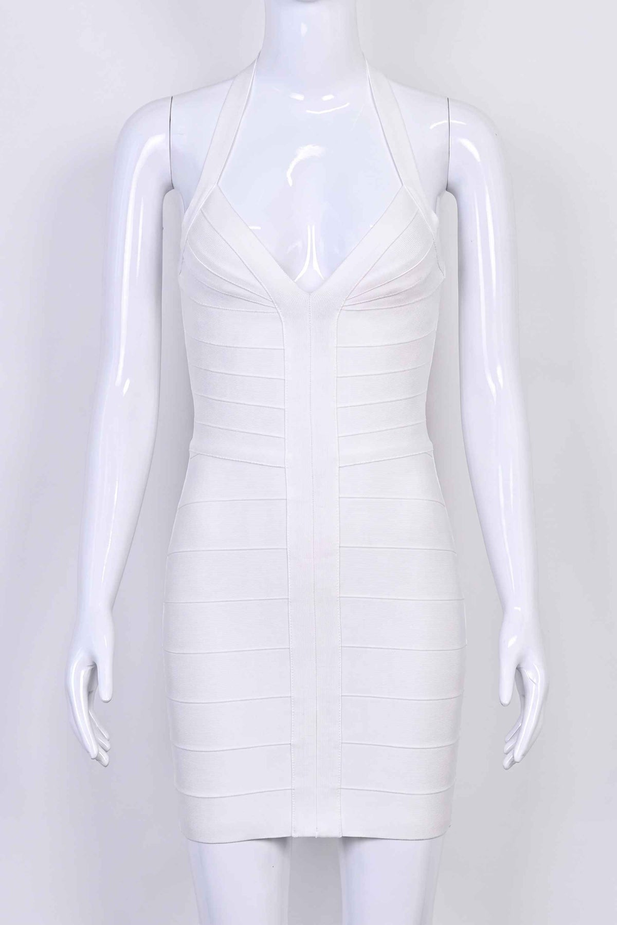 Jenna Bandage Mini Dress - White Pearl