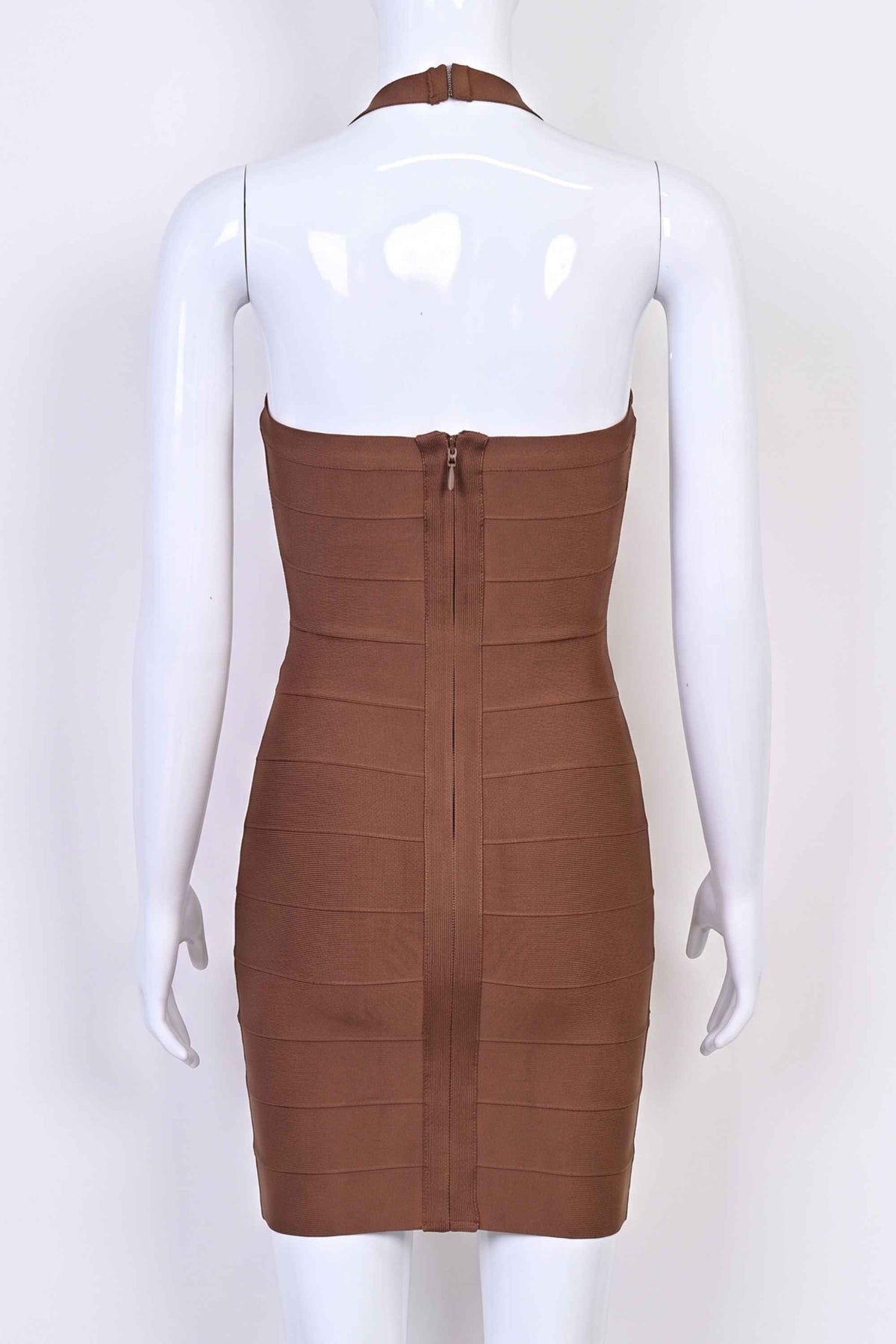 Jenna Bandage Mini Dress - Chocolate Brown