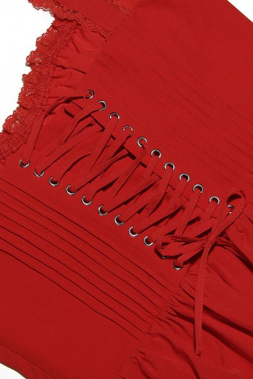 Woman wearing a figure flattering Belle Bodycon Mini Dress - Lipstick Red BODYCON COLLECTION