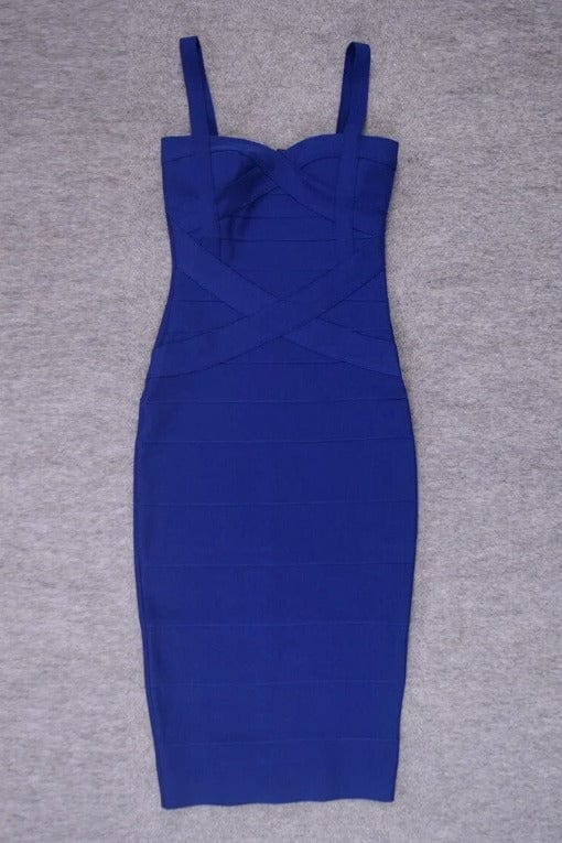 Bodycon Collection Heidi Bandage Midi Dress - Navy Blue Womens Dresses and Apparel Online