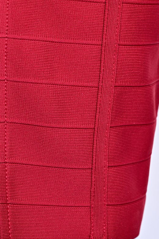 Woman wearing a figure flattering Breanna Bandage Dress - Chilli Red BODYCON COLLECTION
