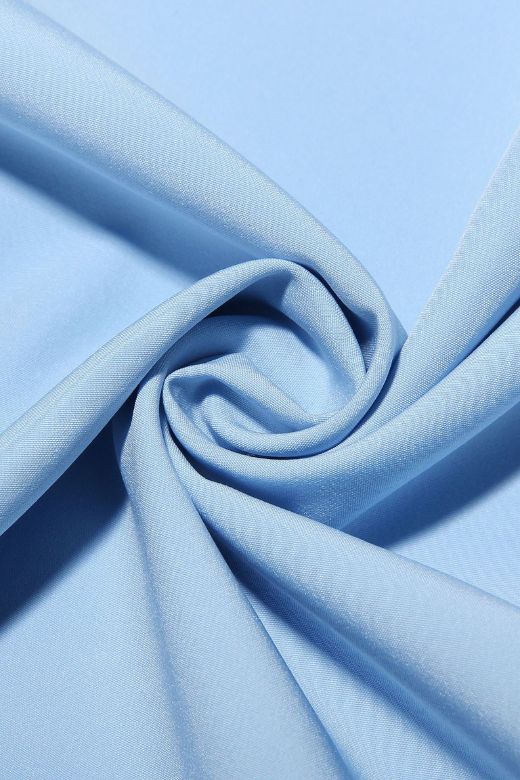 Woman wearing a figure flattering Capri Bodycon Strapless Midi Dress - Sky Blue BODYCON COLLECTION