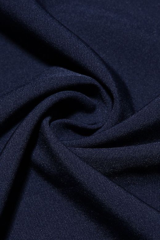 Woman wearing a figure flattering Everly Bodycon Day Midi Dress - Navy Blue BODYCON COLLECTION