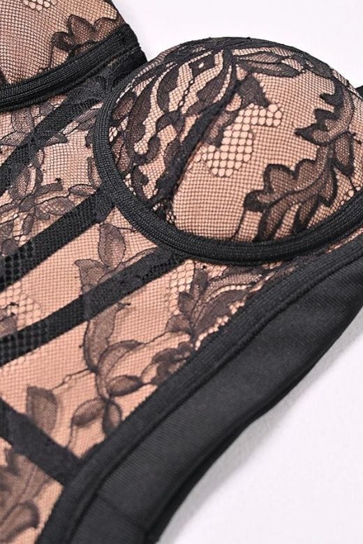 Woman wearing a figure flattering Genevieve Bodycon Lace Midi Dress - Classic Black BODYCON COLLECTION