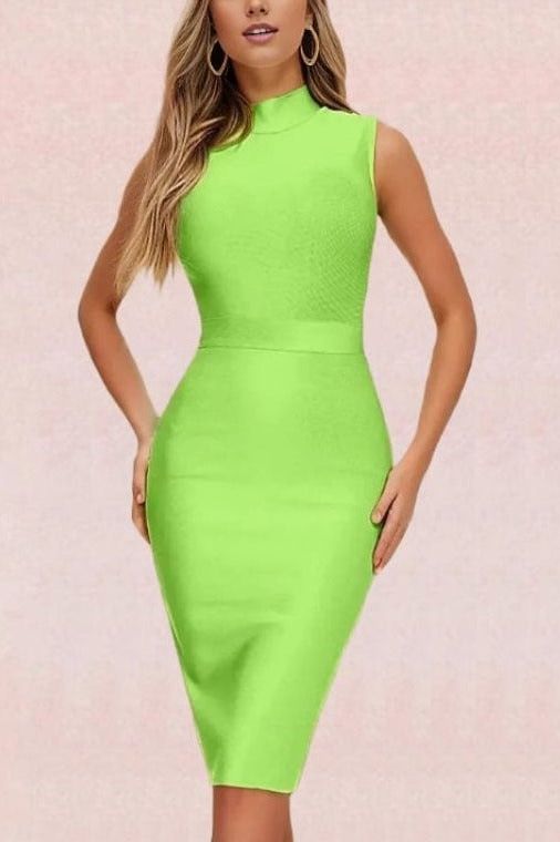 Neon bodycon hot sale midi dress