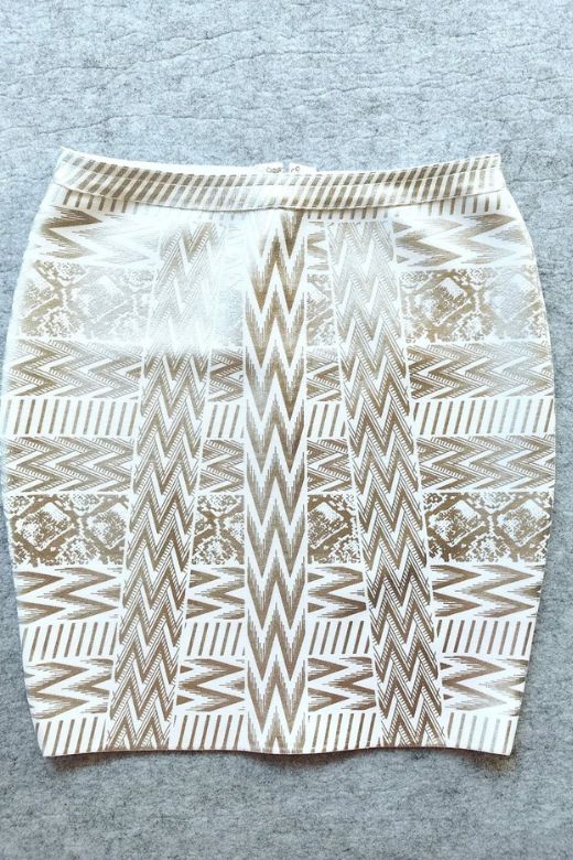 Woman wearing a figure flattering High Waist Metallic Mini Skirt - Silver BODYCON COLLECTION