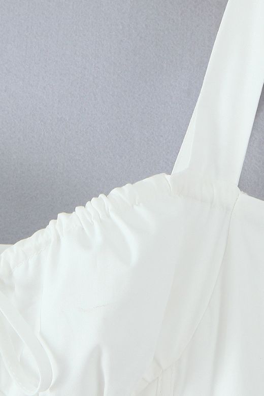 Woman wearing a figure flattering Holland Top and Midi Skirt Set - White Pearl BODYCON COLLECTION Pty Ltd