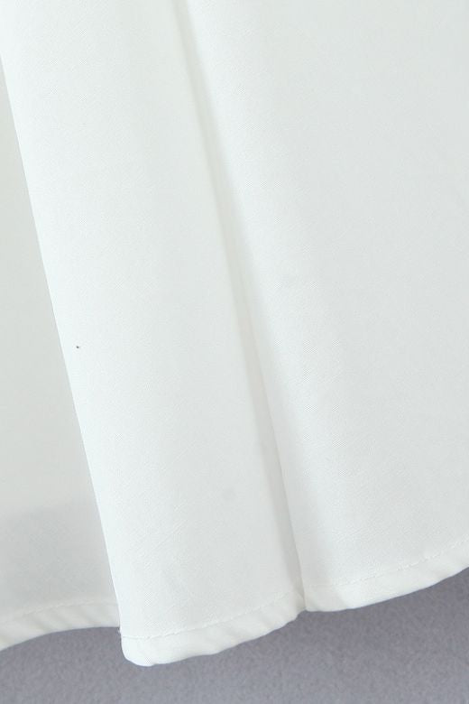 Woman wearing a figure flattering Holland Top and Midi Skirt Set - White Pearl BODYCON COLLECTION Pty Ltd