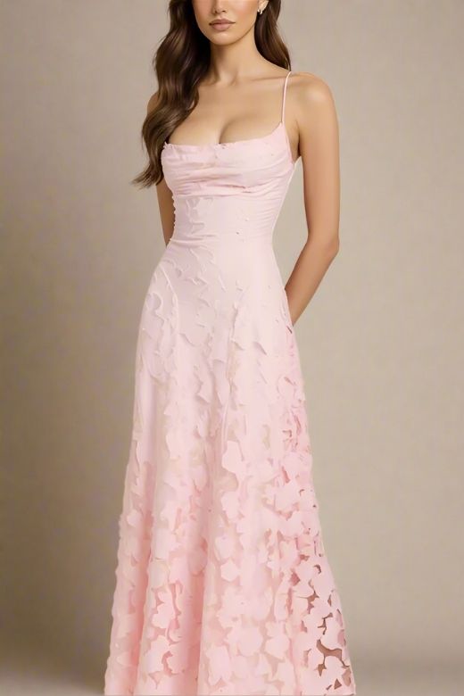 strapless open back dress Ivy Dusty Pink Maxi Dress