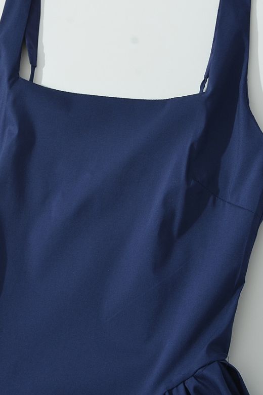 Woman wearing a figure flattering Layne Bodycon Midi Dress - Navy Blue BODYCON COLLECTION Pty Ltd