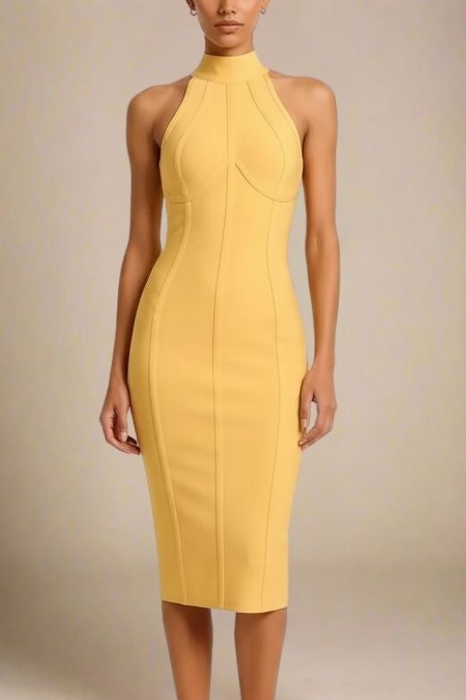 Lea Mustard Yellow Midi Dress | Yellow Party Dress Lea Mustard Yellow Midi Dress | Yellow Party Dress
