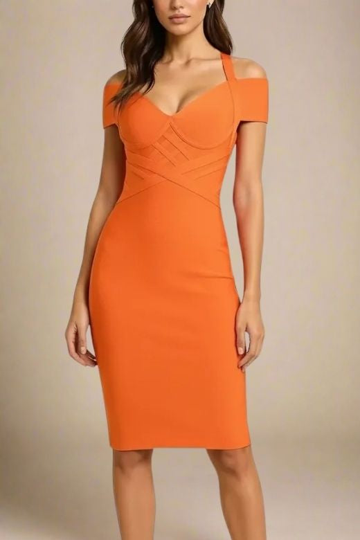 sachin and babi light blue dress Hailey Midi Slip Dress - Orange