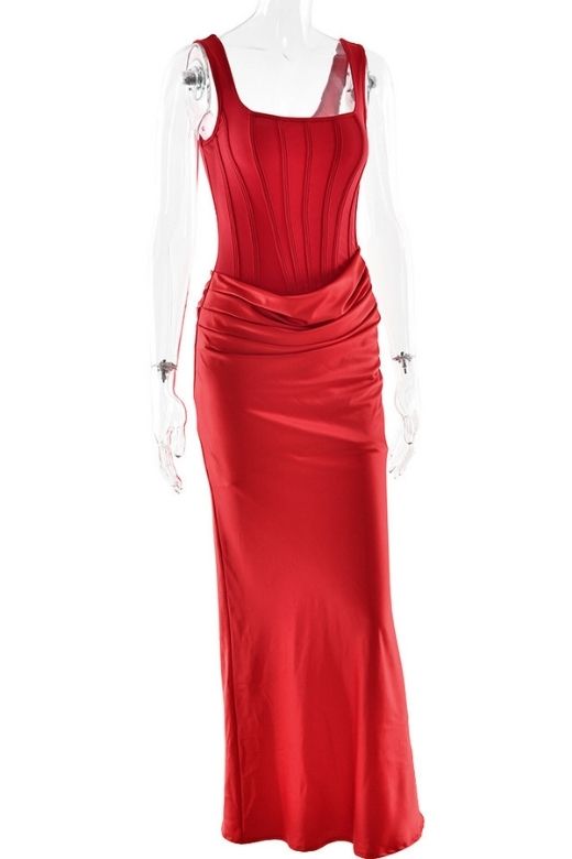 Woman wearing a figure flattering Mila Bodycon Wrap Maxi Dress - Classic Black BODYCON COLLECTION Pty Ltd