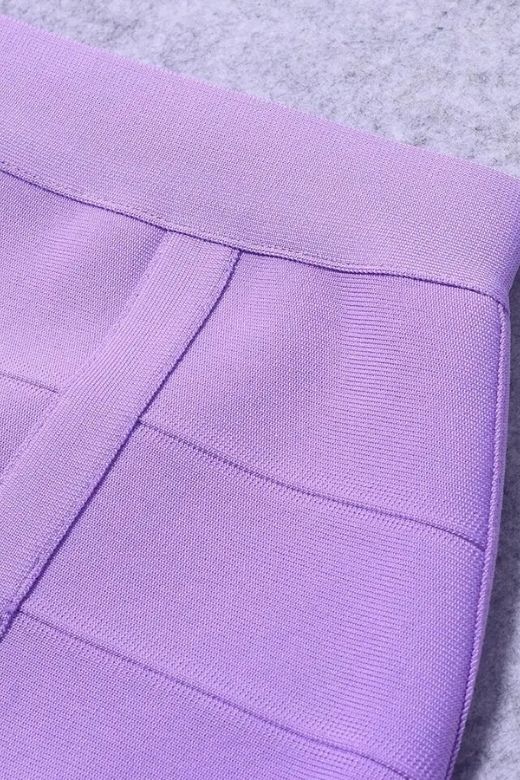 Woman wearing a figure flattering Missy High Waist Bandage Mini Skirt - Violet Purple BODYCON COLLECTION Pty Ltd
