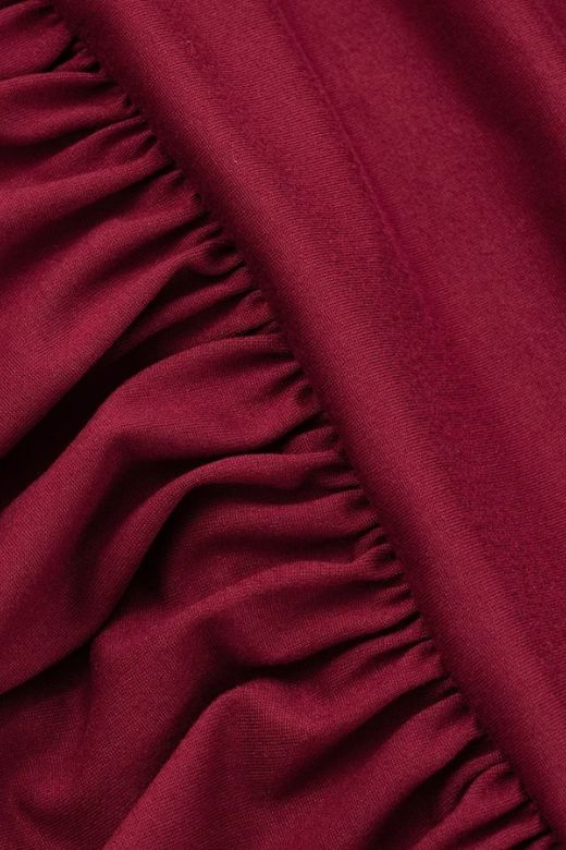 Woman wearing a figure flattering North Wrap Maxi Dress - Red Wine BODYCON COLLECTION Pty Ltd