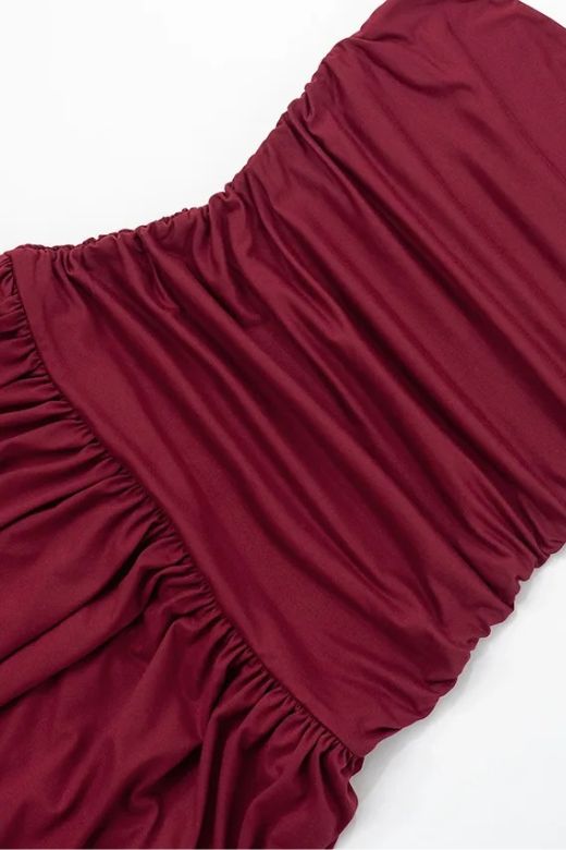 Woman wearing a figure flattering North Wrap Maxi Dress - Red Wine BODYCON COLLECTION Pty Ltd