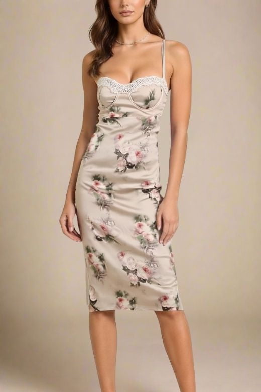 Woman wearing a figure flattering Parker Bodycon Dress - Steel Grey BODYCON COLLECTION