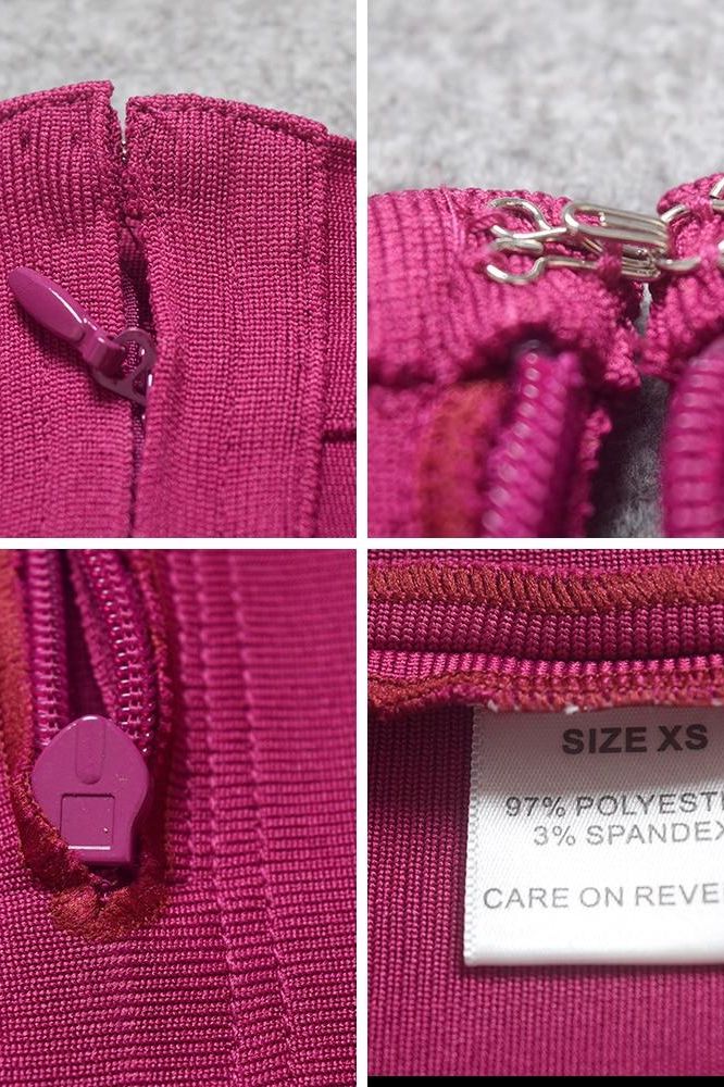 Woman wearing a figure flattering Pencil High Waist Bandage Knee Length Skirt - Magenta Pink BODYCON COLLECTION