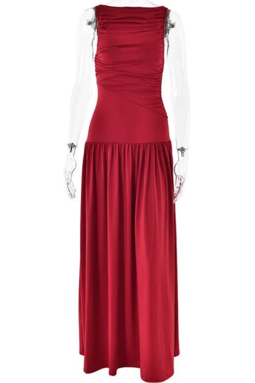 Woman wearing a figure flattering  Saint Bodycon Wrap Maxi Dress - Chocolate Brown BODYCON COLLECTION Pty Ltd