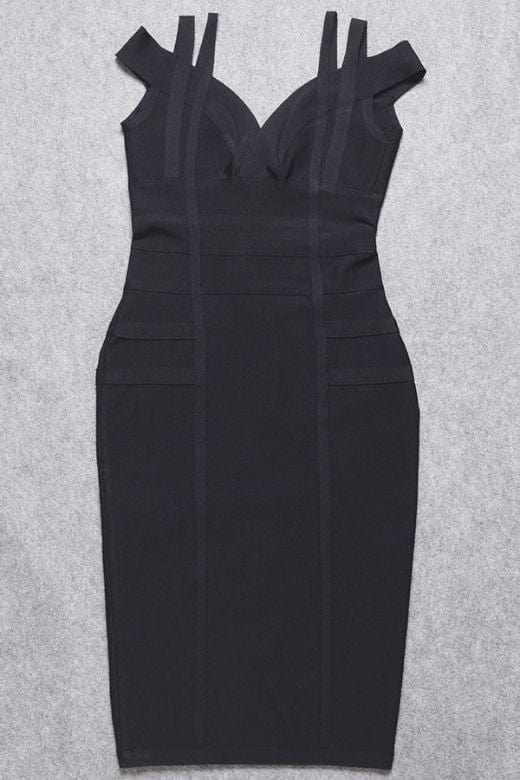 Woman wearing a figure flattering Sia Bandage Dress - Ballet Pink Bodycon Collection