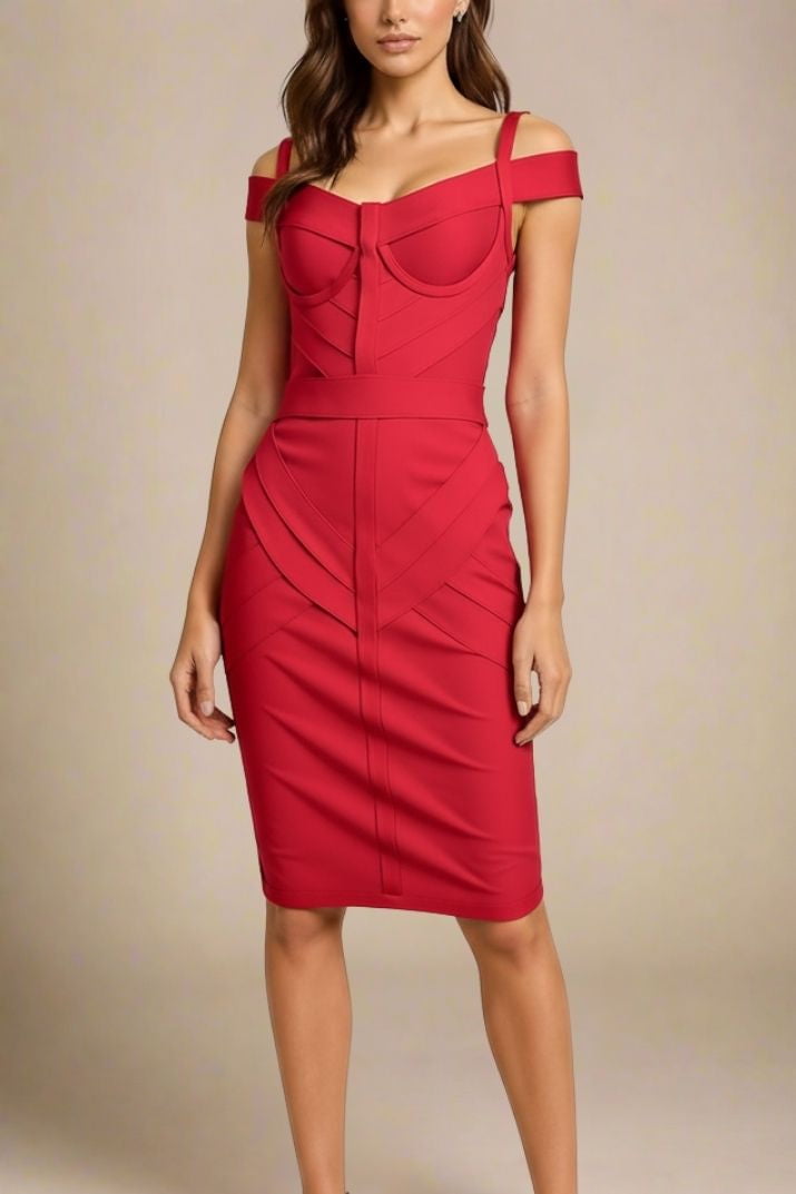 red bandage dress uk Buy Sosandar Red Premium Body-Sculpting Square Neck Bandage Dress from the  Next UK online shop