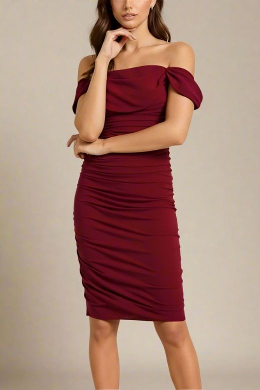 Red Wine Sleeveless Wrap Zia Bodycon Dress