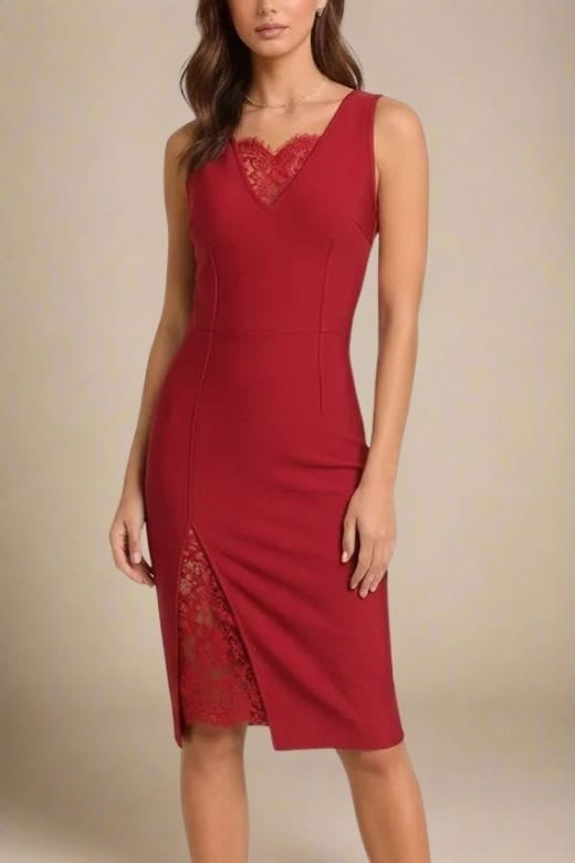Elsa Bodycon Dress - Red Wine