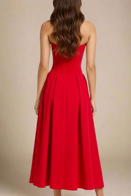 Gabbi Bodycon Midi Dress - Lipstick Red