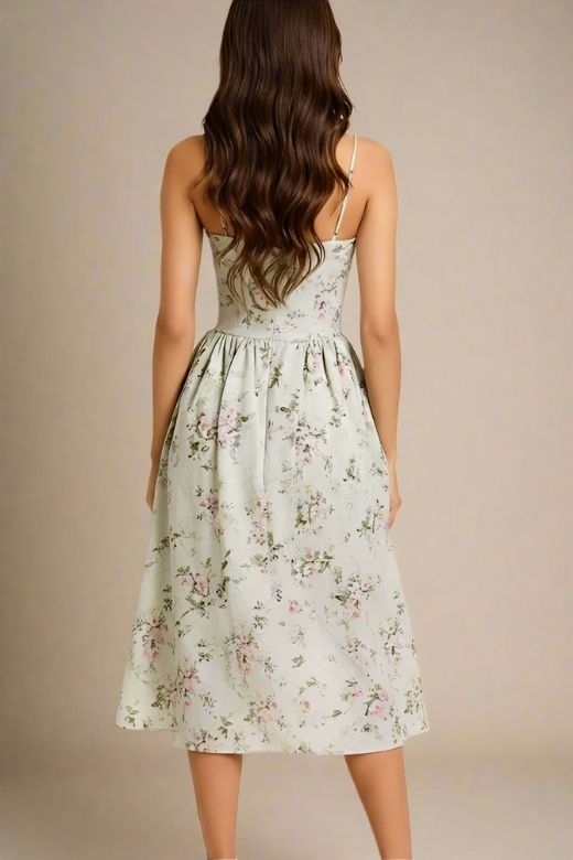 Woman wearing a figure flattering  Everly Midi Dress - Mint Green BODYCON COLLECTION Pty Ltd