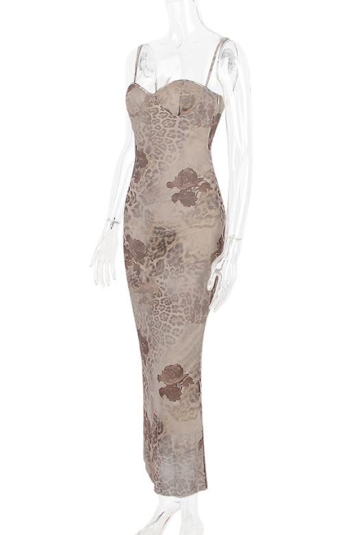 Woman wearing a figure flattering  Harmony Bodycon Midi Dress - Nude BODYCON COLLECTION