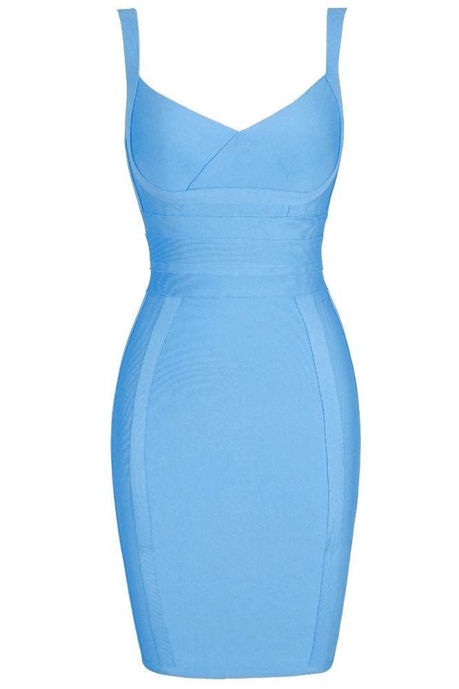 Sky blue bandage on sale dress