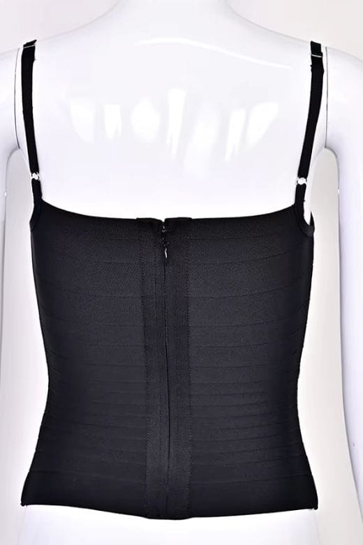 Woman wearing a figure flattering  Scarlett Bandage Tank Top - White Pearl BODYCON COLLECTION Pty Ltd