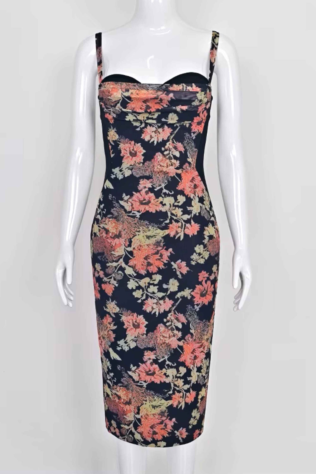 Woman wearing a figure flattering  Tate Bodycon Wrap Dress - Classic Black BODYCON COLLECTION Pty Ltd