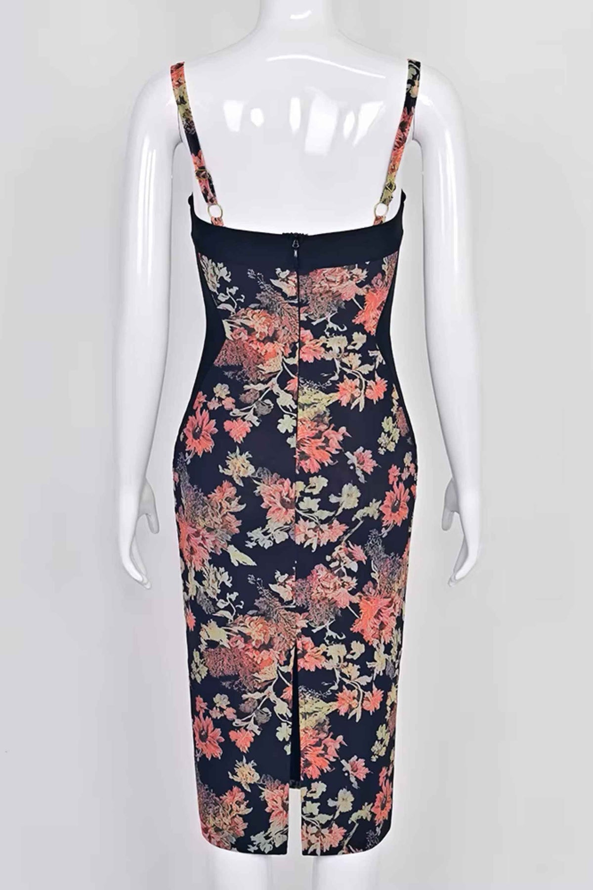 Woman wearing a figure flattering  Tate Bodycon Wrap Dress - Classic Black BODYCON COLLECTION Pty Ltd